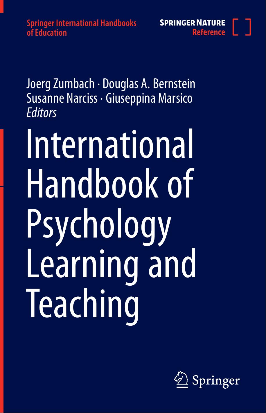 International Handbook of Psychology Learning and Teaching by Joerg Zumbach Douglas A. Bernstein Susanne Narciss Giuseppina Marsico