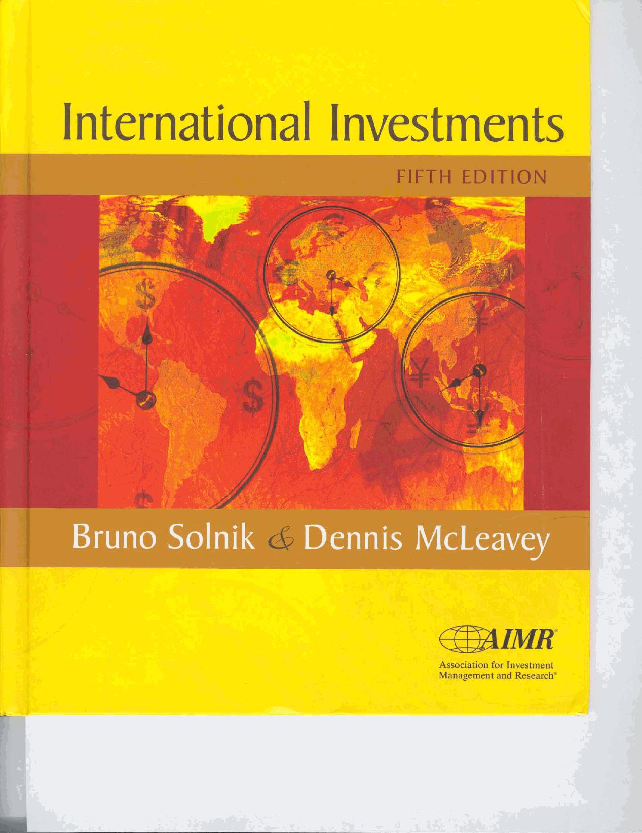 International Investments by Bruno H. Solnik Dennis W. McLeavey