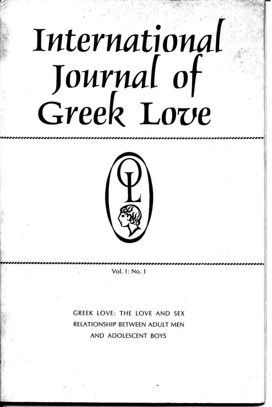 International Journal of Greek Love, vol. 1, no. 1 by J.Z. Eglinton