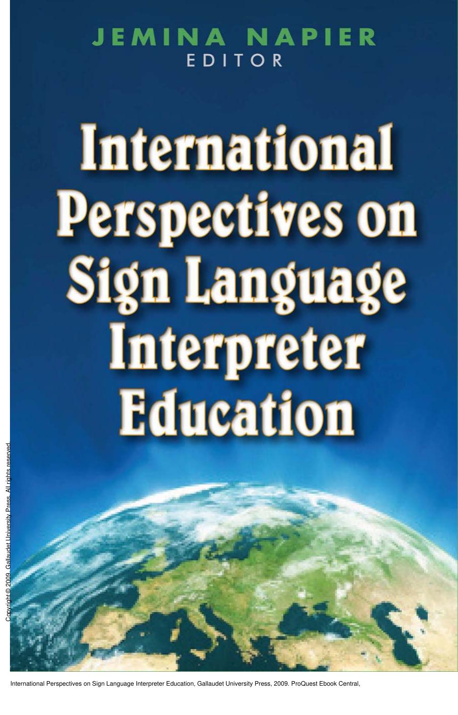 International Perspectives on Sign Language Interpreter Education by Jemina Napier