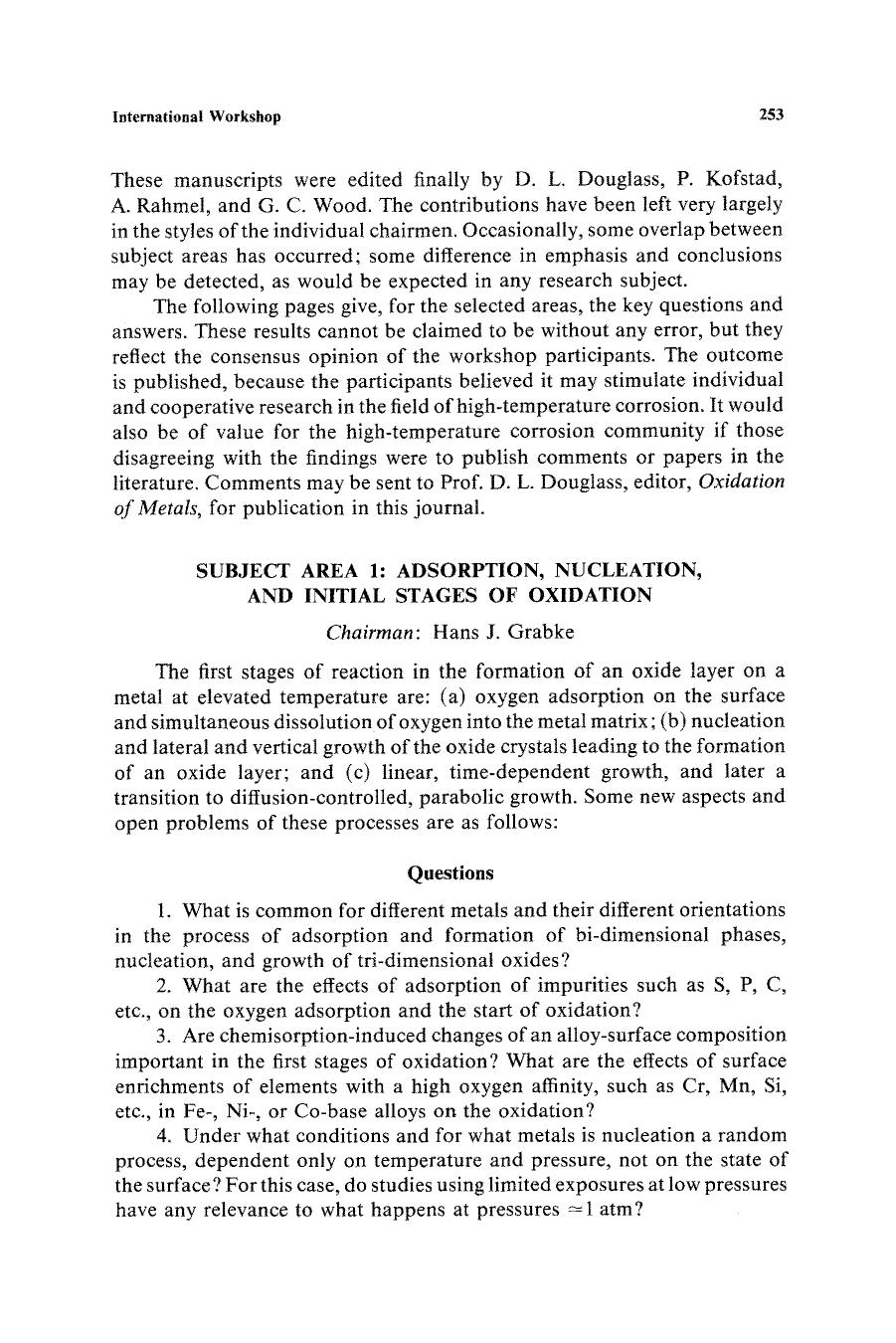 International Workshop on &#x201C;Critical Issues Concerning the Mechanisms of High-Temperature Corrosion&#x201D; by Unknown