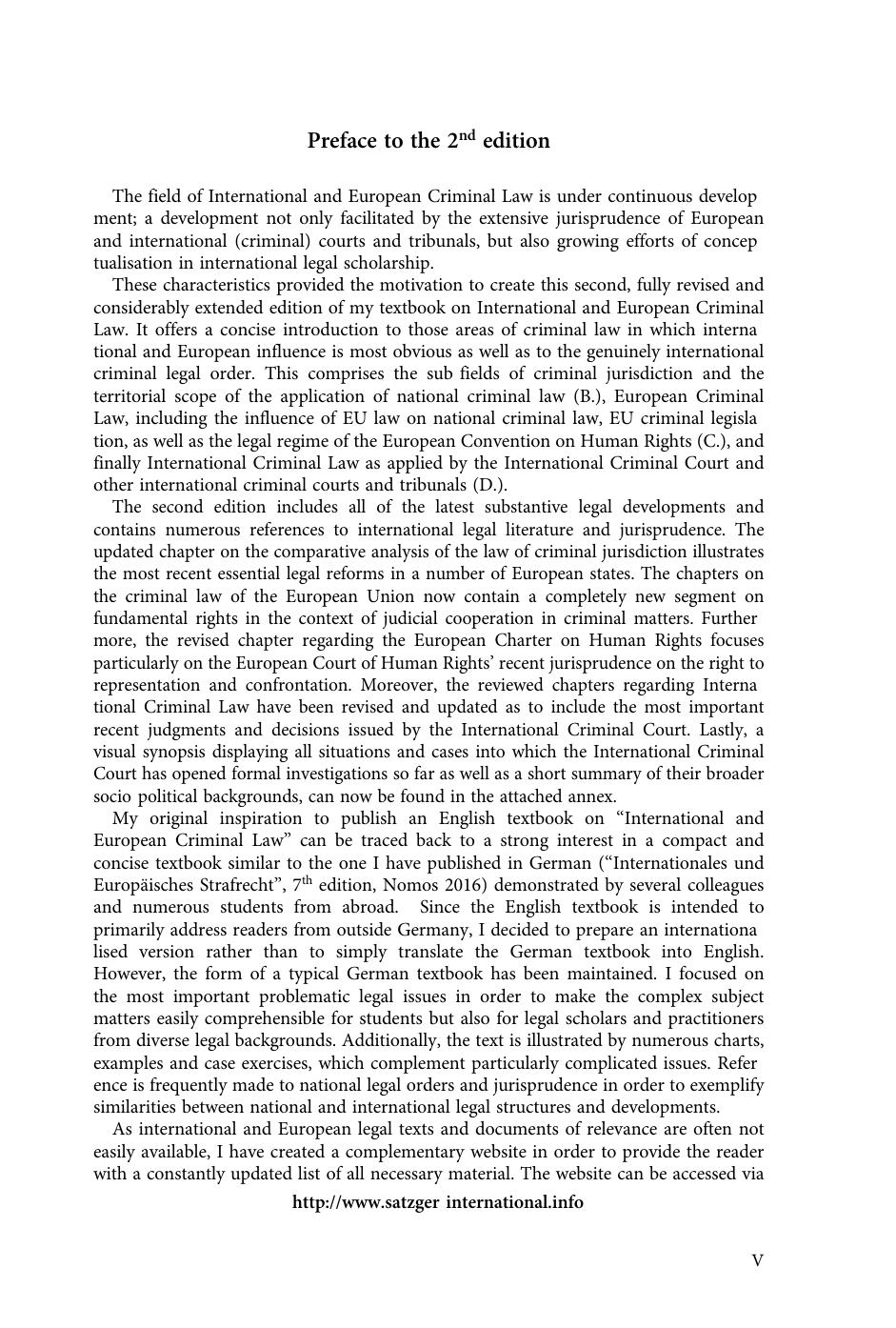 International and European Criminal Law by Helmut Satzger