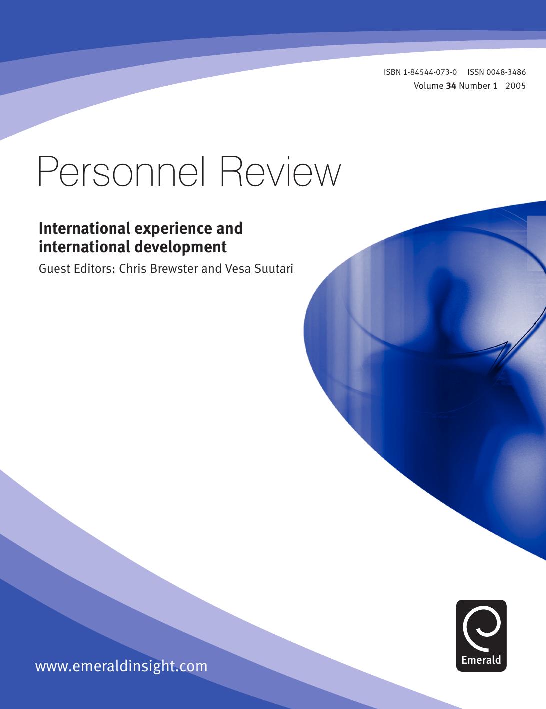 International experience and international development by Chris Brewster Vesa Suutari