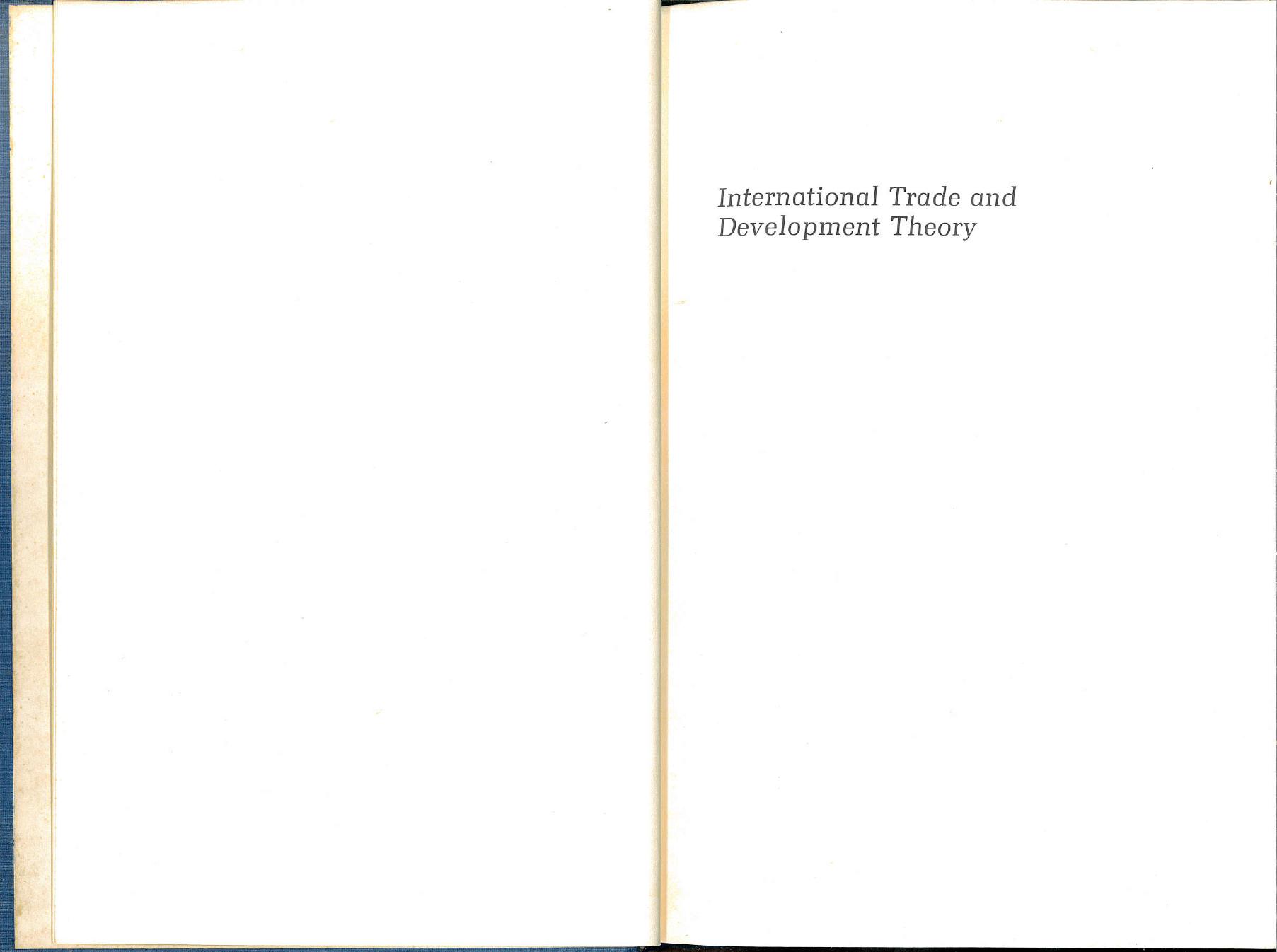 International trade and development theory by ronald Findlay
