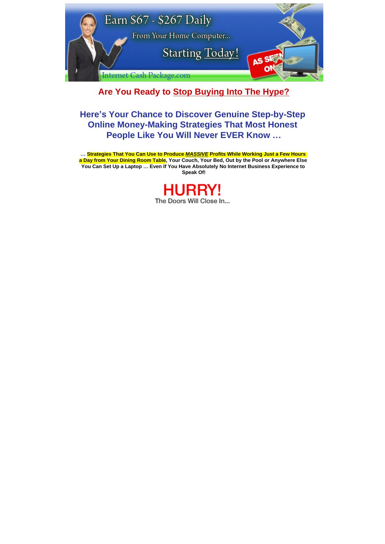 Internet Cash Package - Easy Affiliate Sales! by Best of Kuszter's Collection