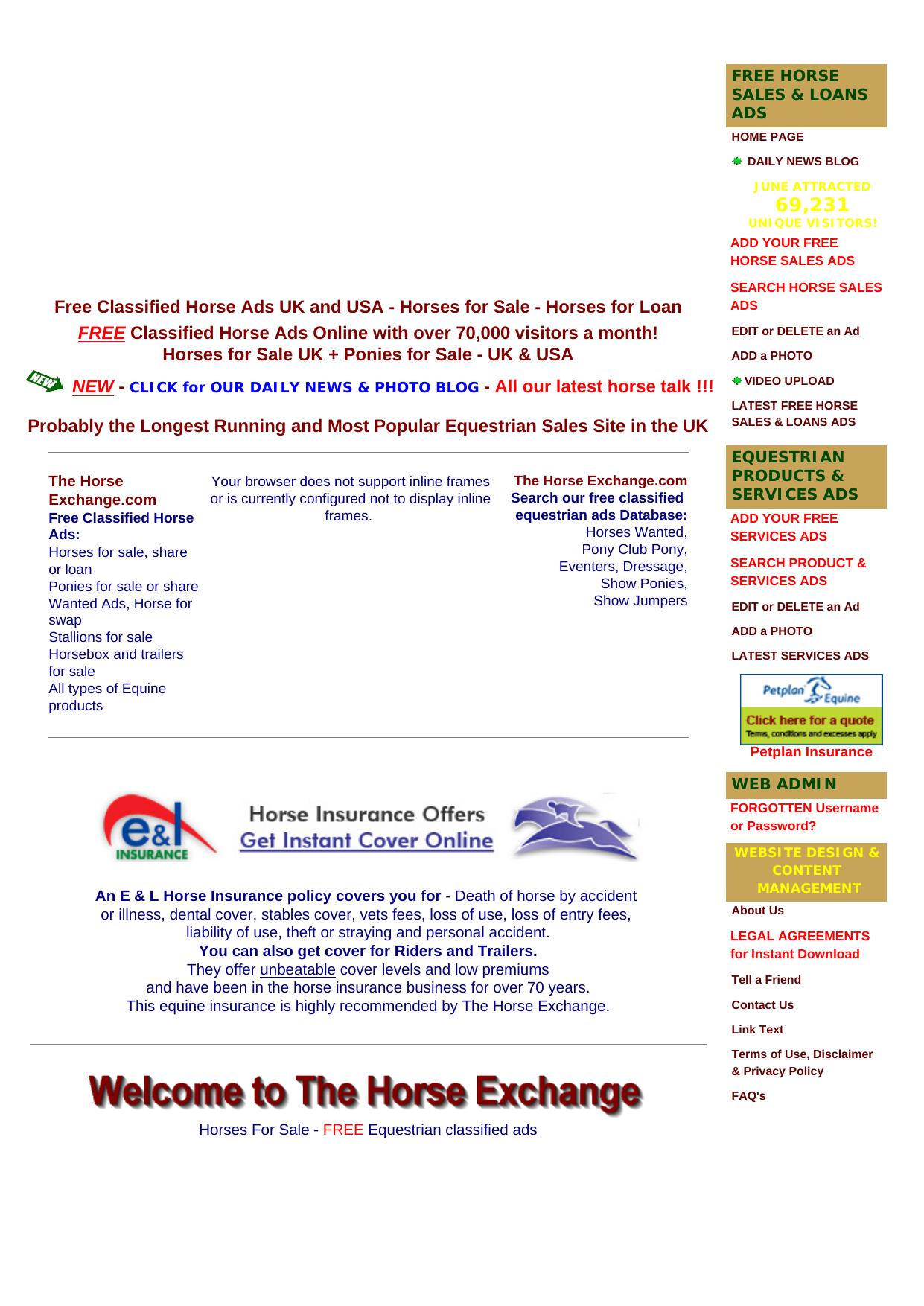 Internet Classified Horse And Pony Ads. by Best of Kuszter's Collection