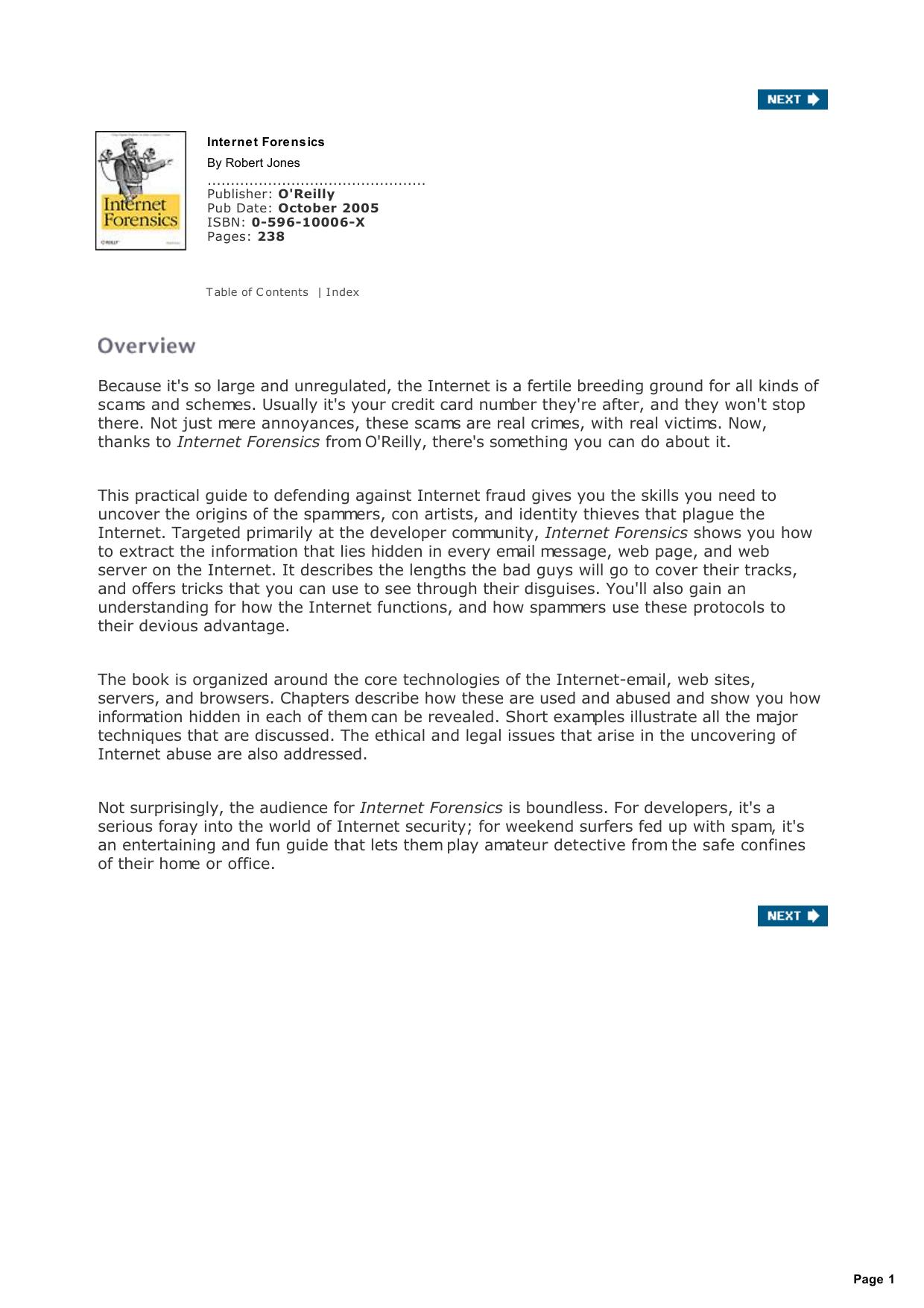 Internet Forensics by R Jones