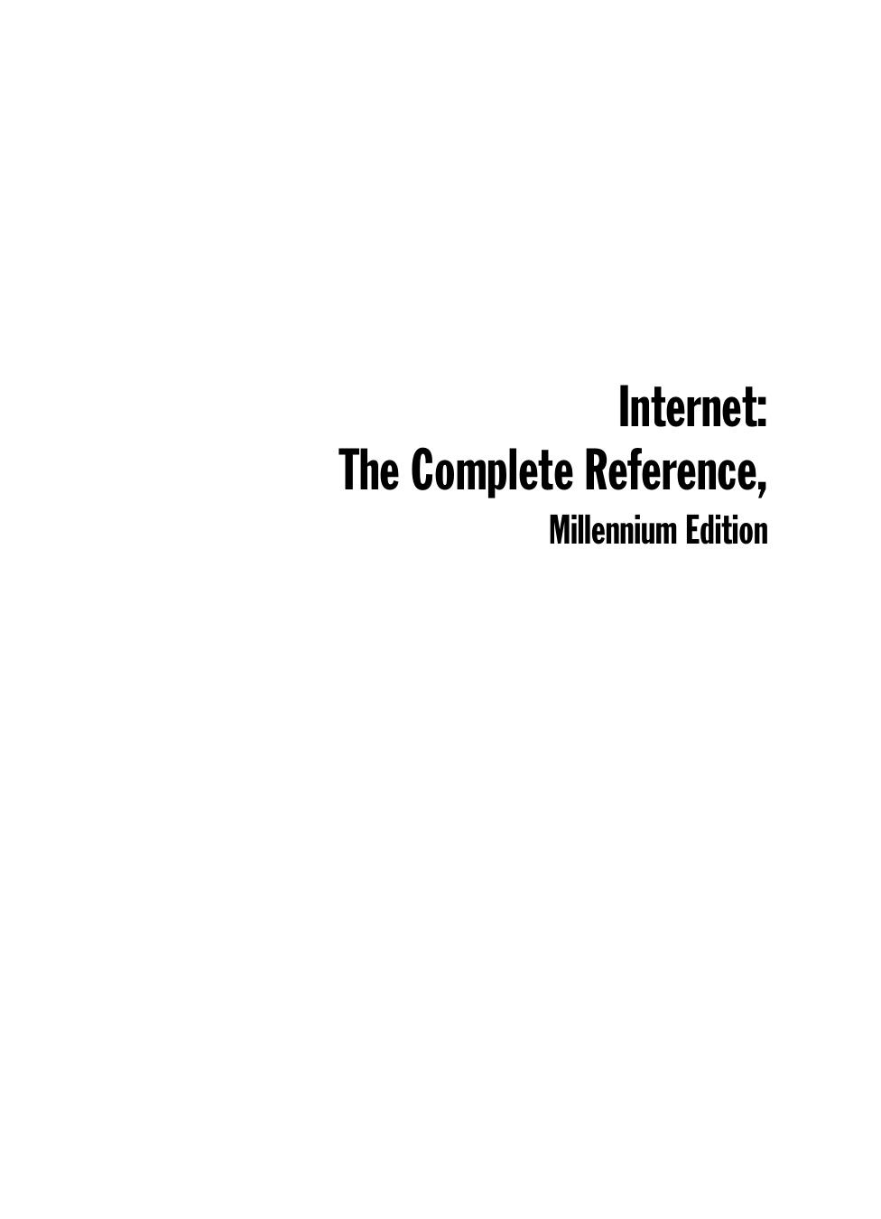 Internet: The Complete Reference, Millennium Edition by Margaret Levine Young