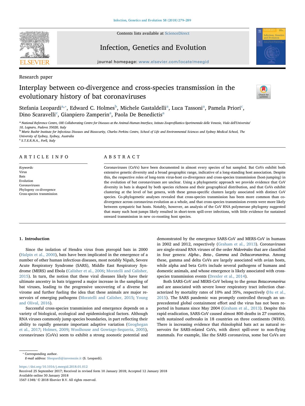 Interplay between co-divergence and cross-species transmission in the evolutionary history of bat coronaviruses by unknow