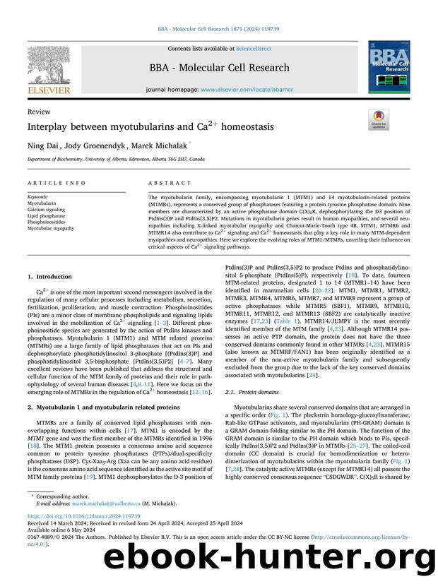 Interplay between myotubularins and Ca2+ homeostasis by Ning Dai & Jody Groenendyk & Marek Michalak
