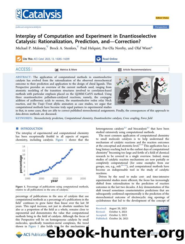 Interplay of Computation and Experiment in Enantioselective Catalysis: Rationalization, Prediction, andâCorrection? by Michael P. Maloney Brock A. Stenfors Paul Helquist Per-Ola Norrby and Olaf Wiest