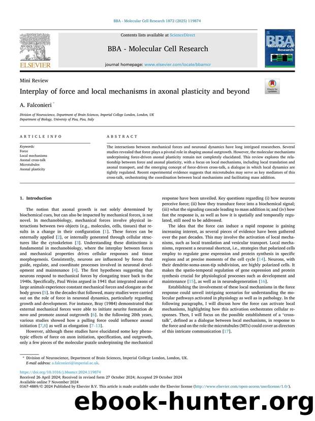 Interplay of force and local mechanisms in axonal plasticity and beyond by A. Falconieri
