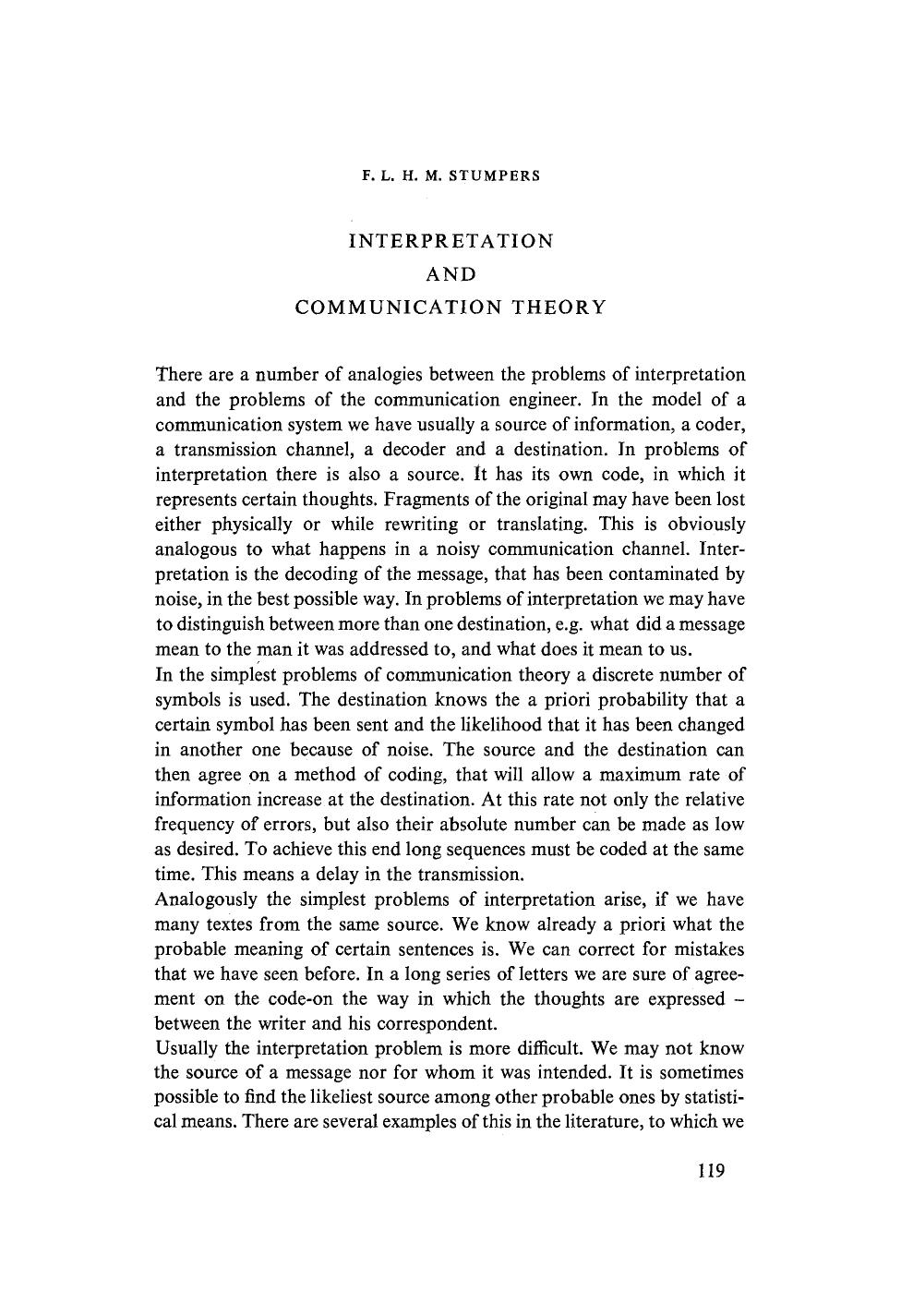 Interpretation and communication theory by Unknown