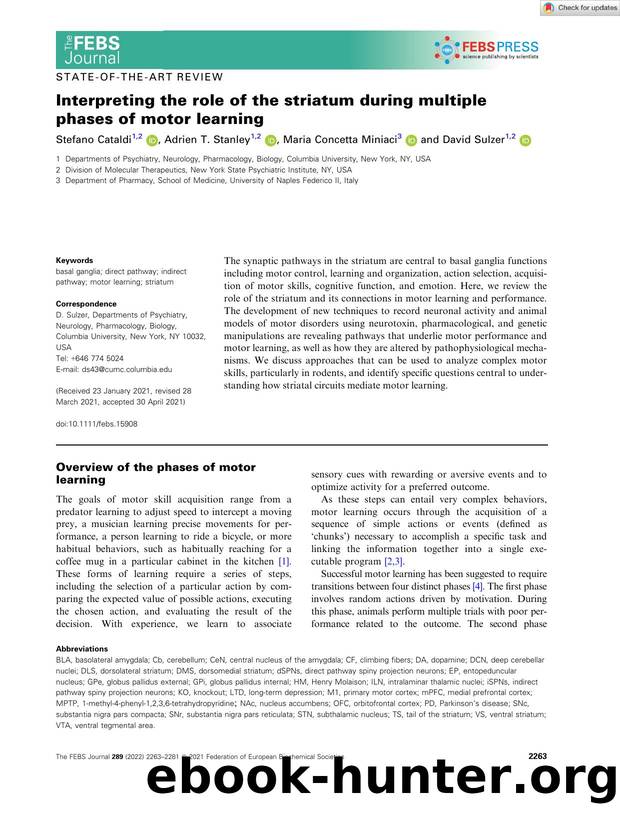 Interpreting the role of the striatum during multiple phases of motor learning by Unknown