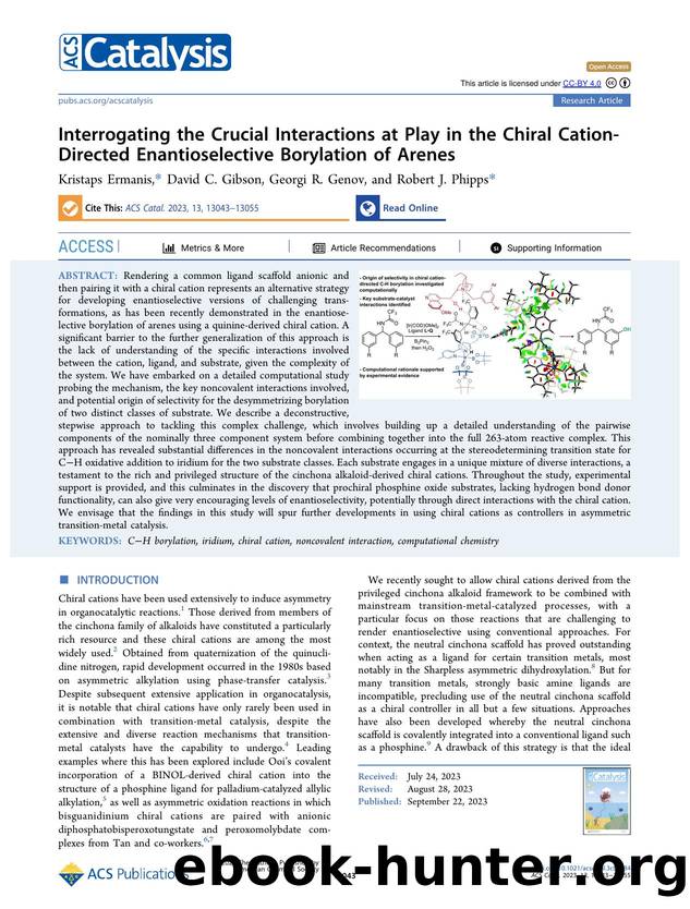 Interrogating the Crucial Interactions at Play in the Chiral Cation-Directed Enantioselective Borylation of Arenes by Kristaps Ermanis David C. Gibson Georgi R. Genov and Robert J. Phipps
