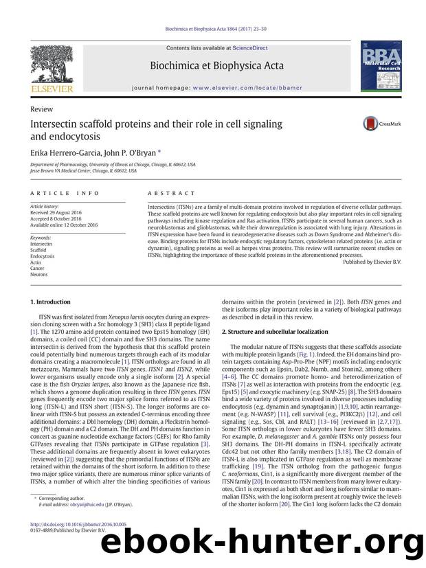 Intersectin scaffold proteins and their role in cell signaling and endocytosis by Erika Herrero-Garcia & John P. O'Bryan