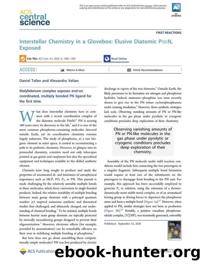 Interstellar Chemistry in a Glovebox: Elusive Diatomic Pî¼N, Exposed by Daniel Tofan & Alexandra Velian (ORCID: 0000-0002-6782-7139)
