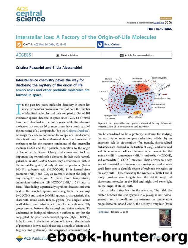 Interstellar Ices: A Factory of the Origin-of-Life Molecules by Cristina Puzzarini (ORCID: g/0000-0002-2395-8532) & Silvia Alessandrini