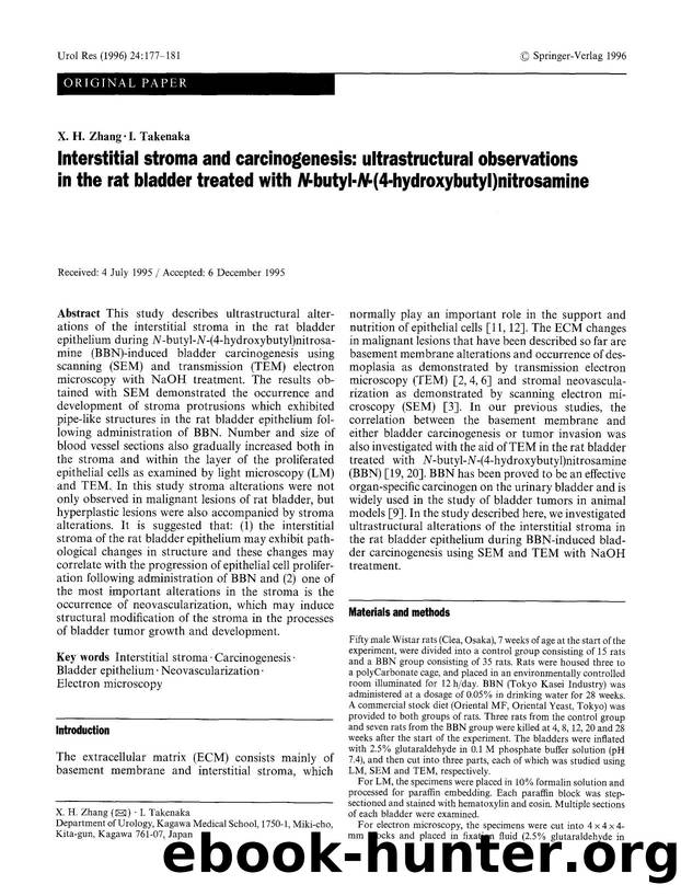 Interstitial stroma and carcinogenesis: ultrastructural observations in the rat bladder treated with <Emphasis Type="Italic">N<Emphasis>-butyl-<Emphasis Type="Italic">N<Emphasis>-( by Unknown