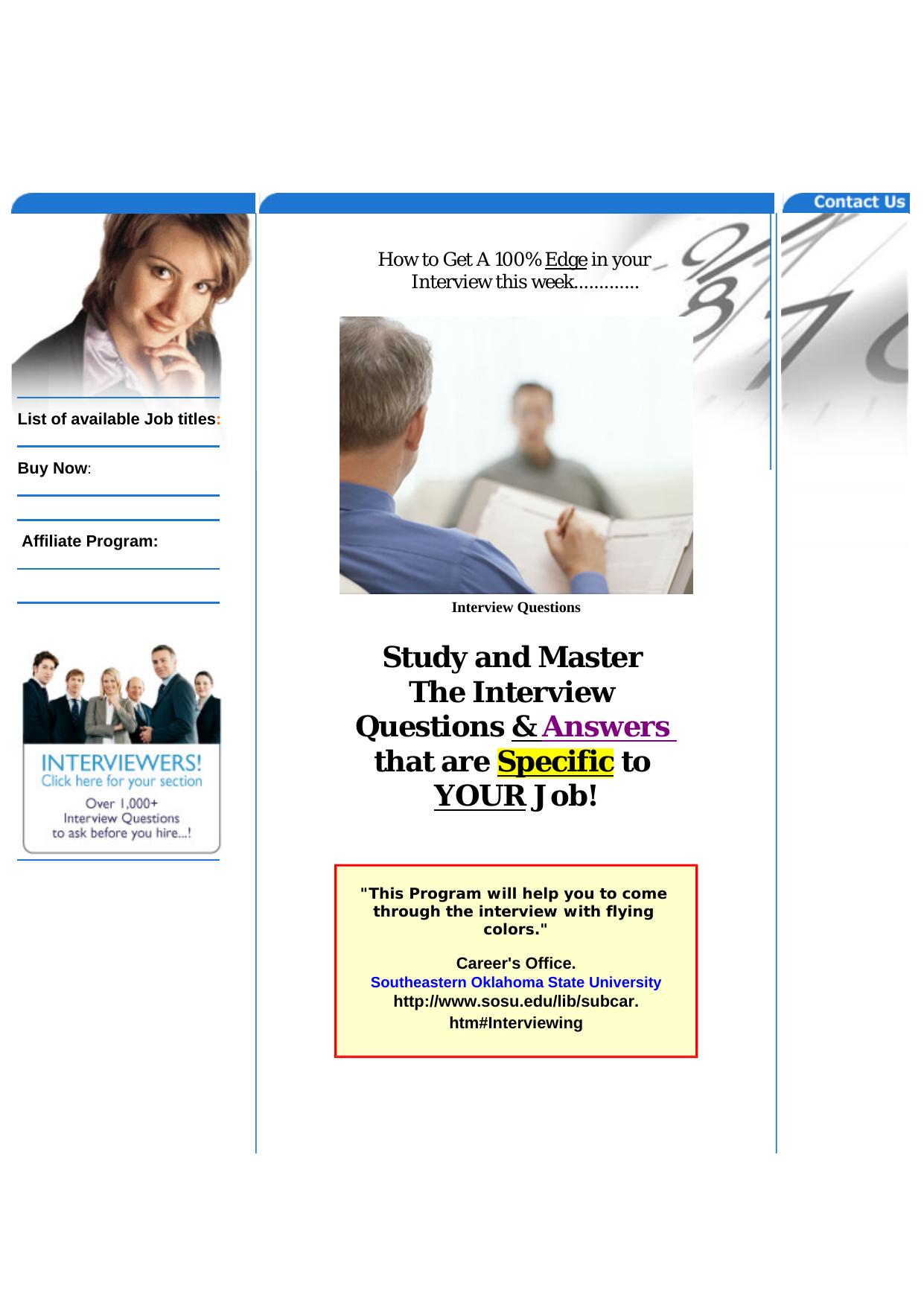 Interview Questions And Answers Titles For Over 200 Different Jobs. by Best of Kuszter's Collection