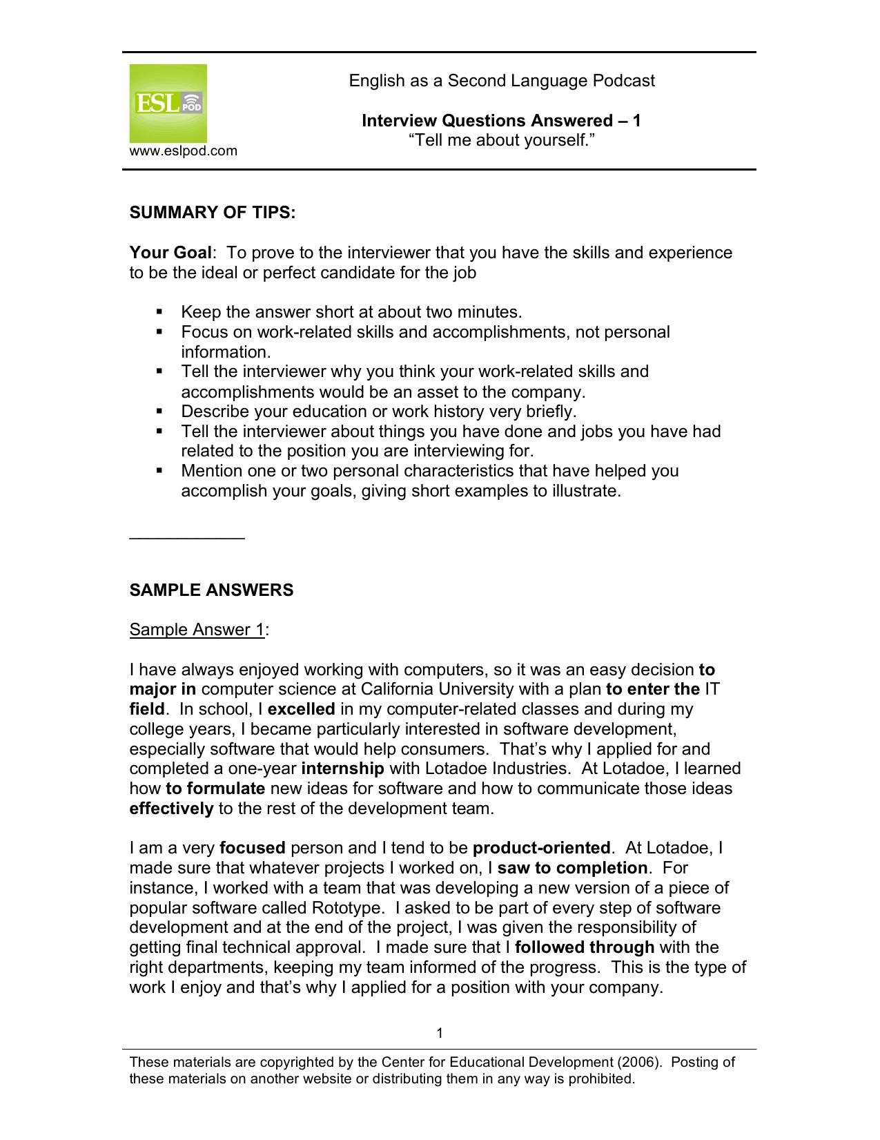 Interview Questions Answered by Unknown