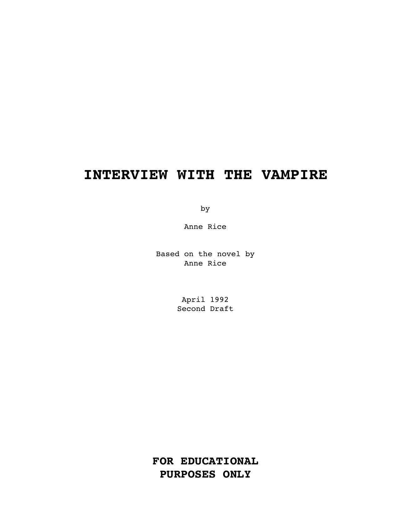 Interview Vampire by Unknown