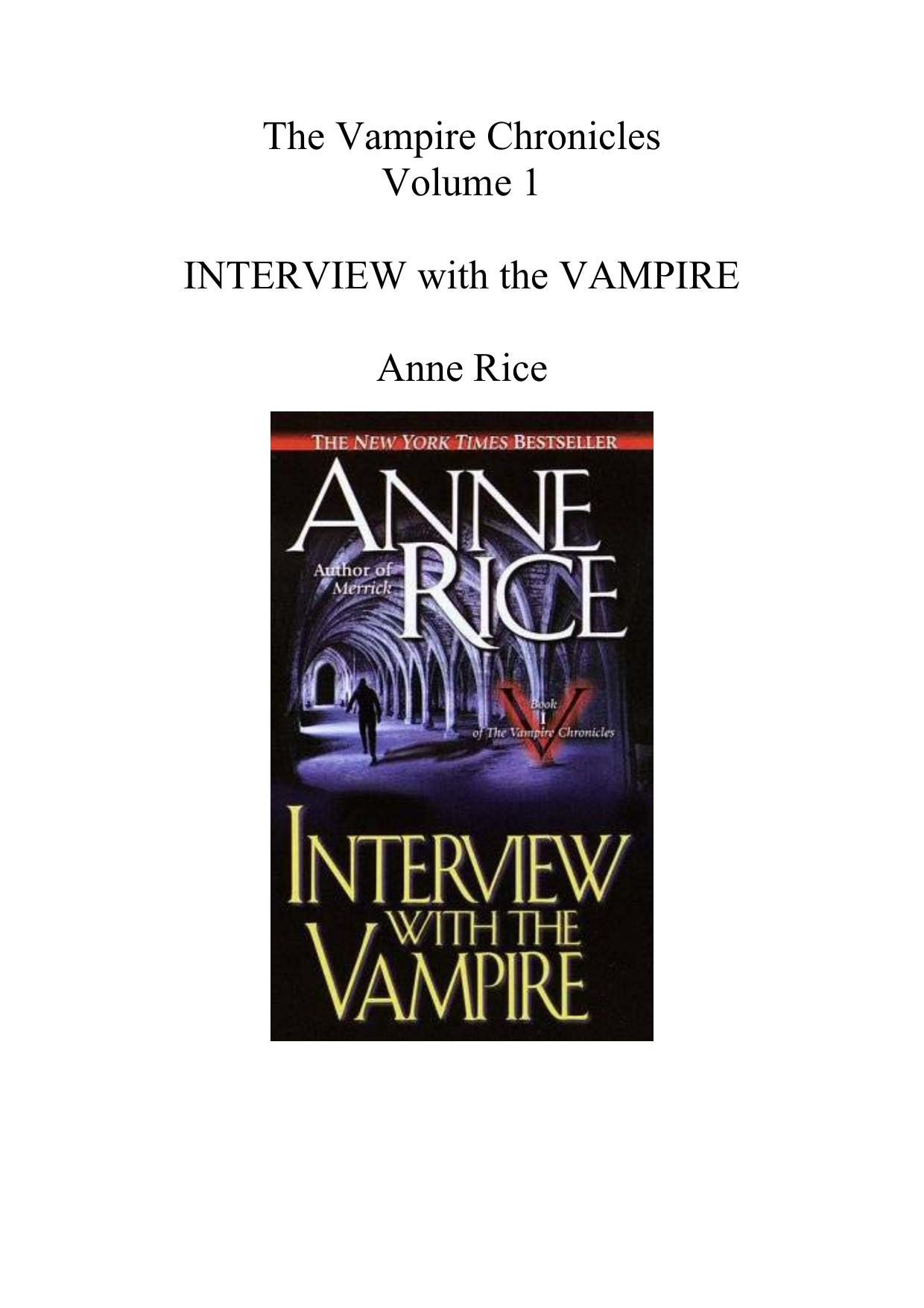 Interview With The Vampire by Rice