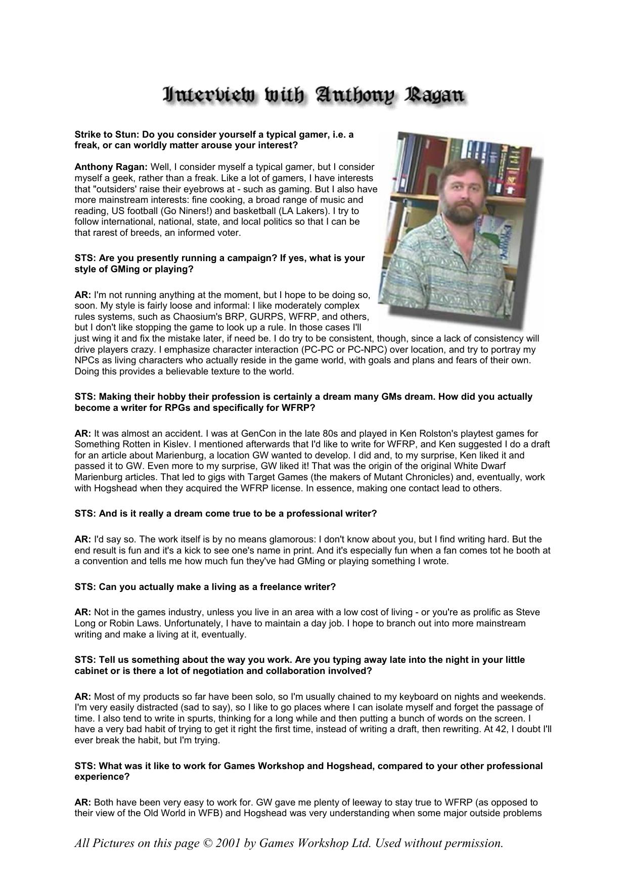 Interview with Antony Ragan by N.C