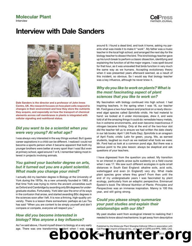 Interview with Dale Sanders by Unknown
