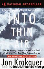 Into Thin Air: A Personal Account of the Mount Everest Disaster by Krakauer Jon