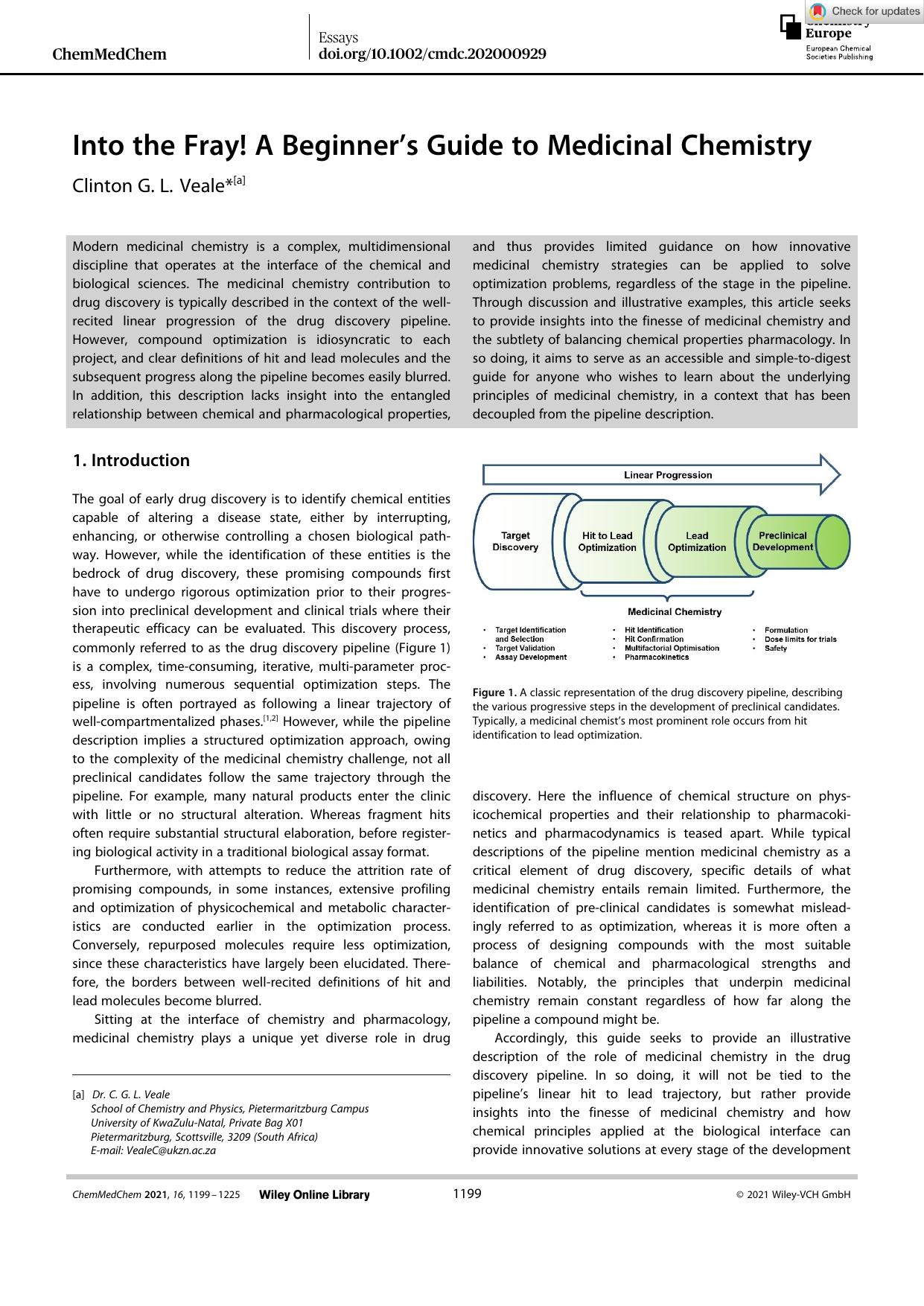 Into the Fray! A Beginner's Guide to Medicinal Chemistry by Unknown