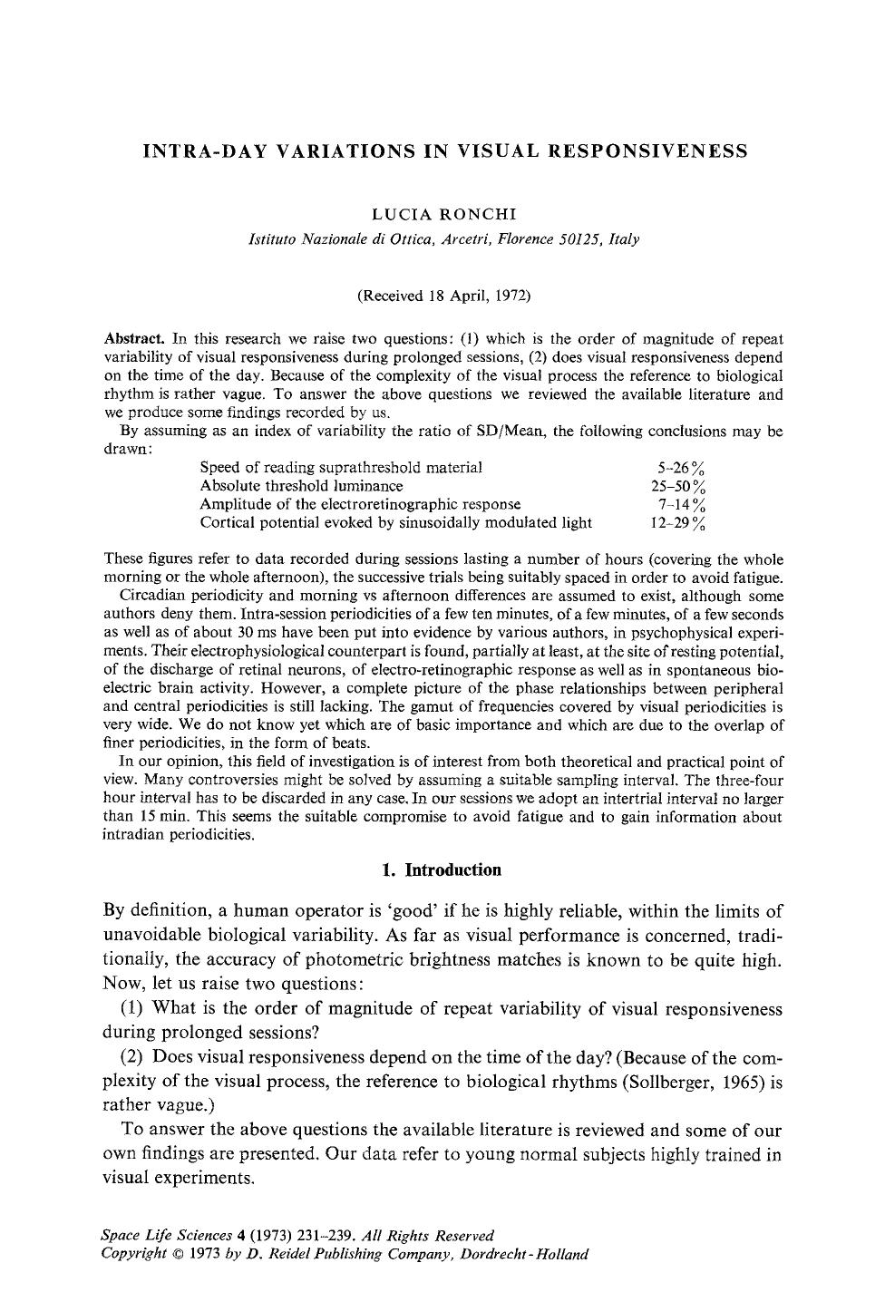 Intra-day variations in visual responsiveness by Unknown