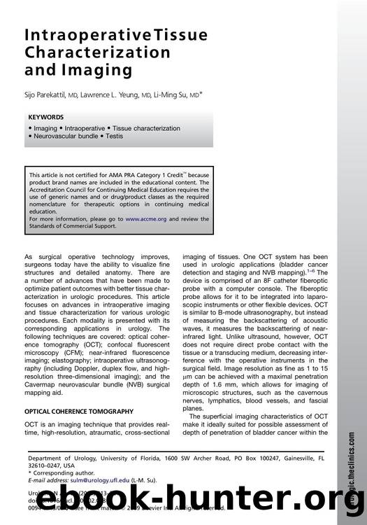 Intraoperative Tissue Characterization and Imaging by Sijo Parekattil MD; Lawrence L. thinspYeung MD; Li-Ming Su MD