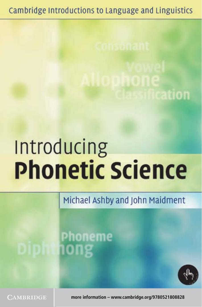 Introducing Phonetic Science by Michael Ashby and John Maidment