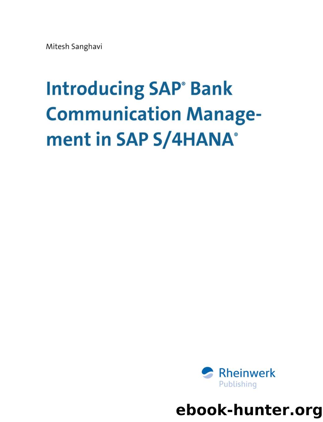 Introducing SAP Bank Communication Management in SAP S4HANA by Unknown