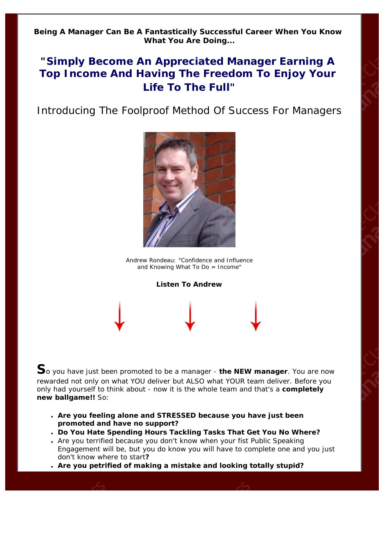 Introducing The Foolproof Method Of Success For Managers. by Best of Kuszter's Collection