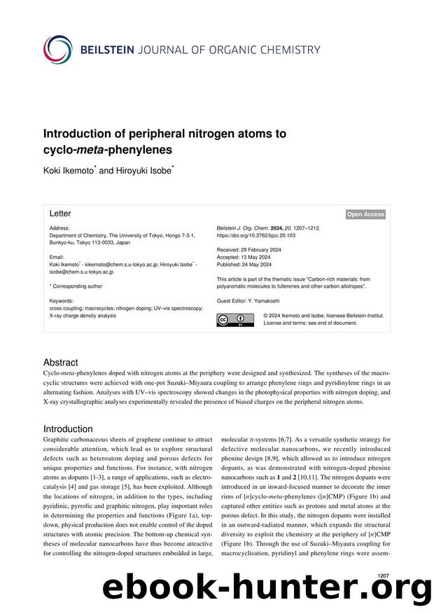 Introduction of peripheral nitrogen atoms to cyclo-meta-phenylenes by Koki Ikemoto Hiroyuki Isobe