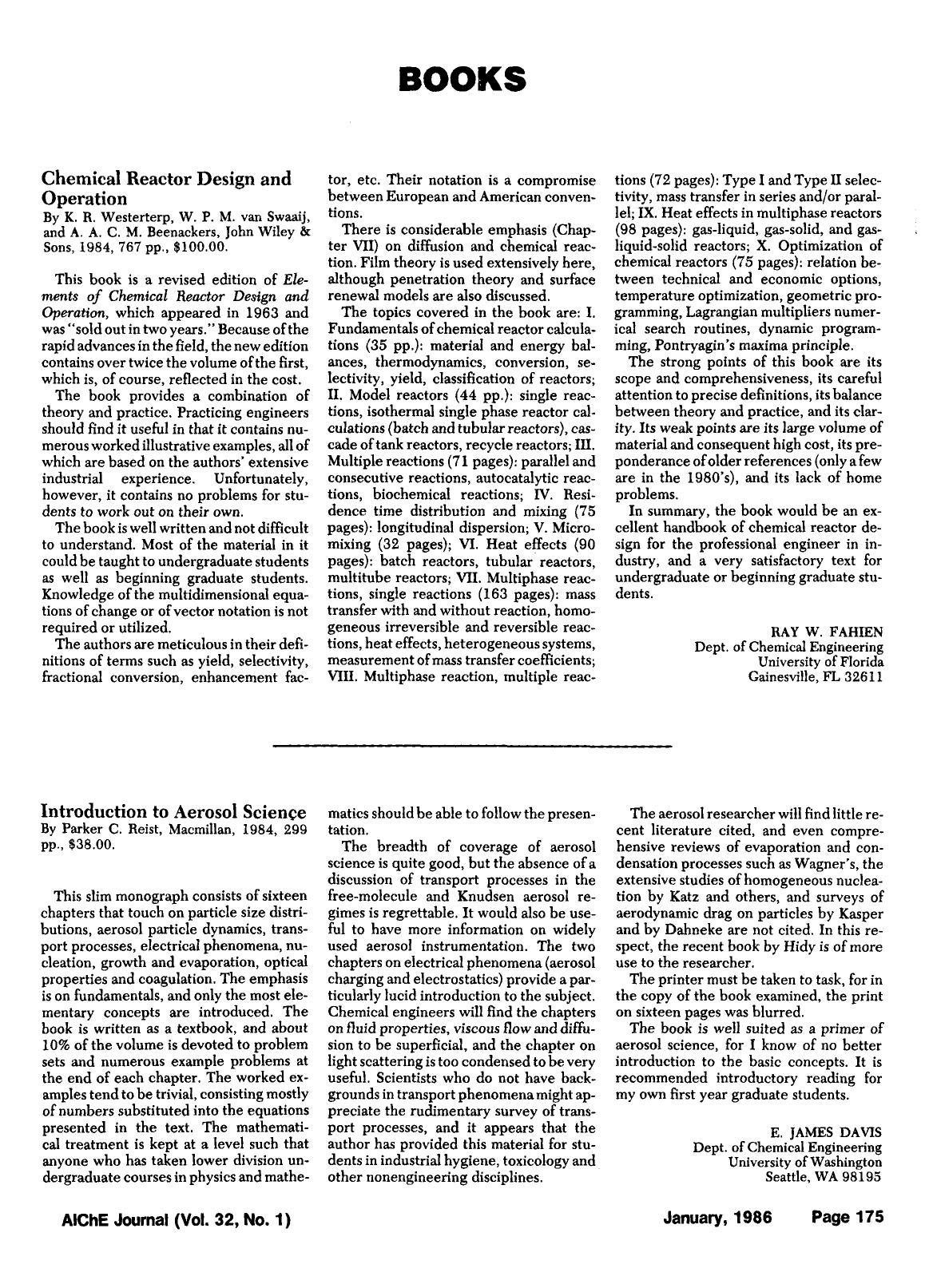 Introduction to Aerosol Science By Parker C. Reist, Macmillan, 1984, 299 pp., [dollar]38.00 by Unknown