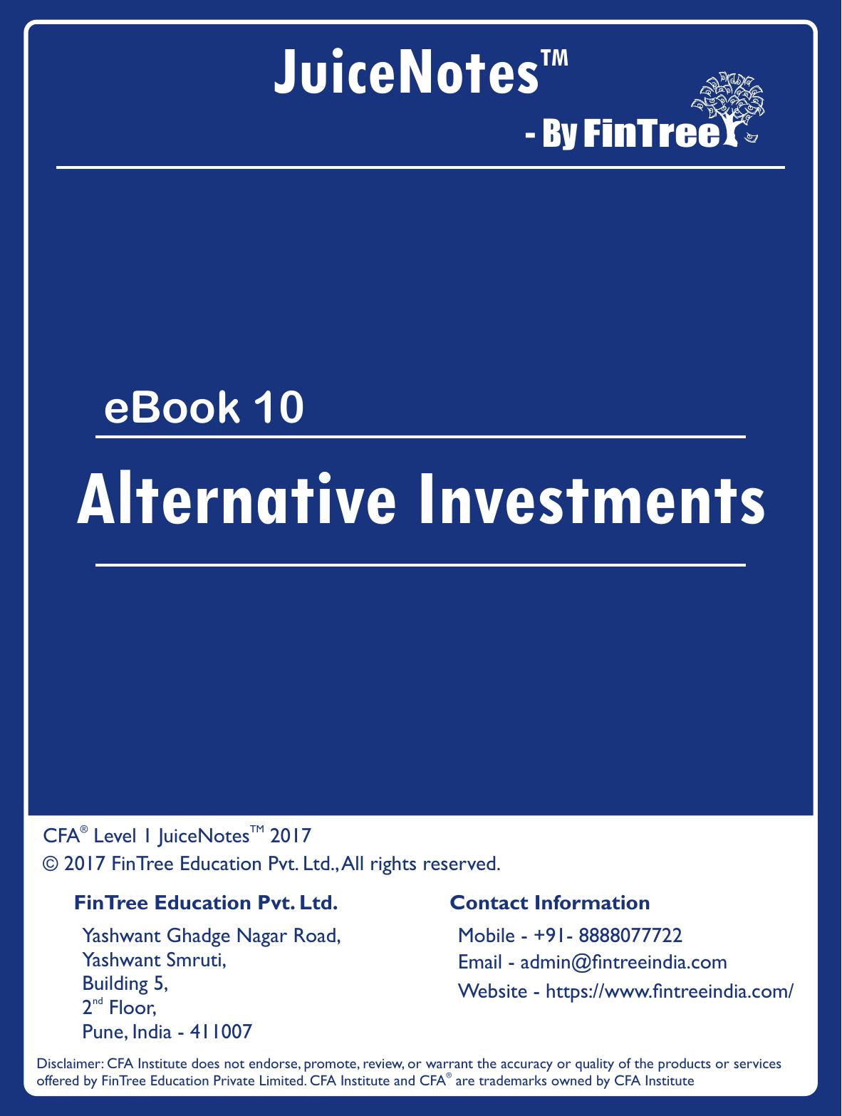 Introduction to Alternative Investments by Kaustubh