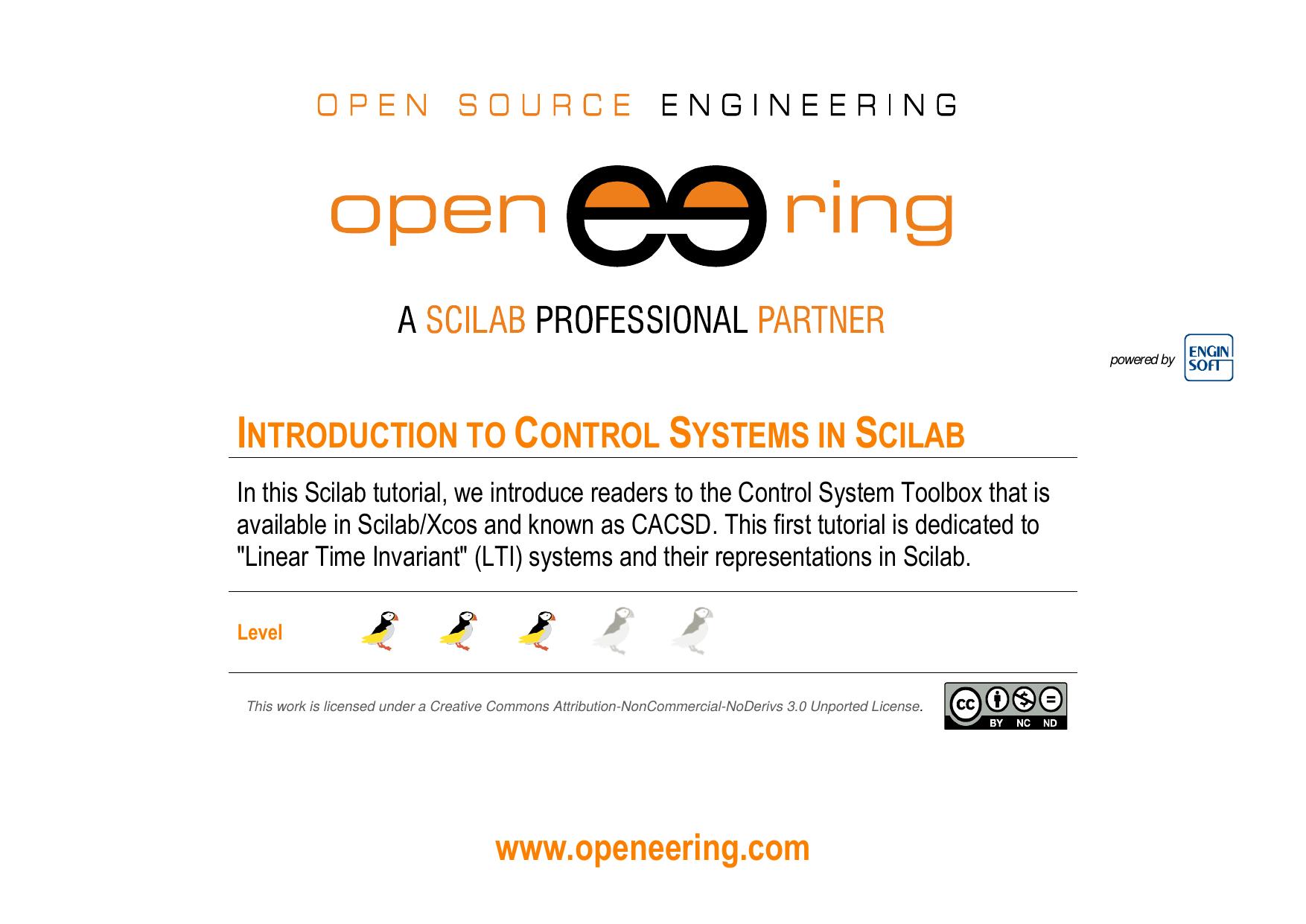 Introduction to Control Systems in Scilab by m.venturin