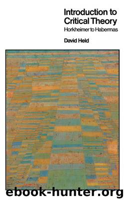Introduction to Critical Theory by Held David