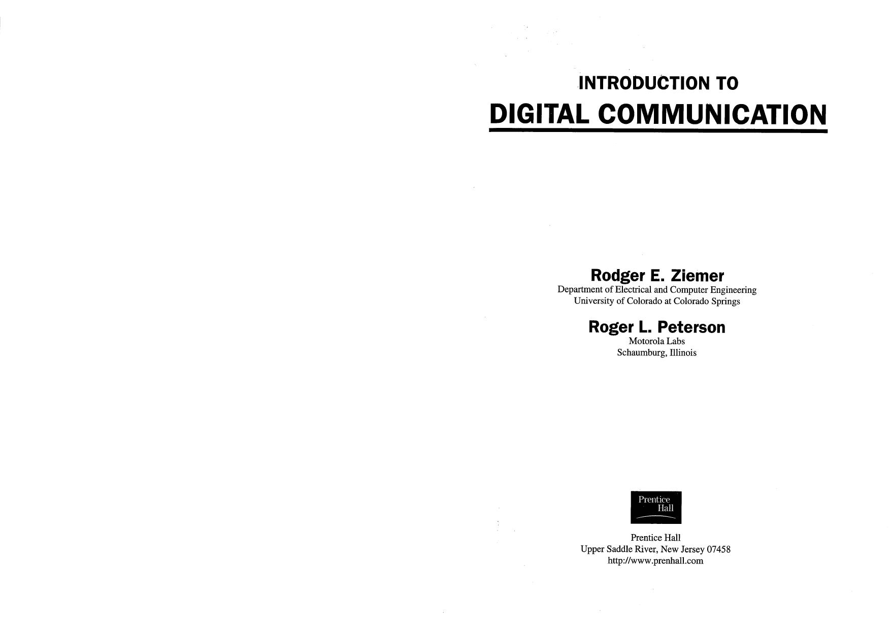 Introduction to Digital Communications ( 2nd edition) by Unknow
