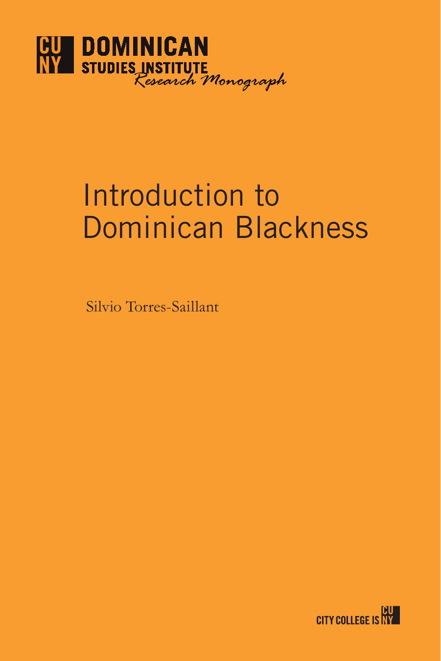 Introduction to Dominican Blackness by Silvio Torres-Saillant
