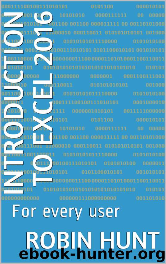 Introduction to Excel 2016: For every user by Robin Hunt