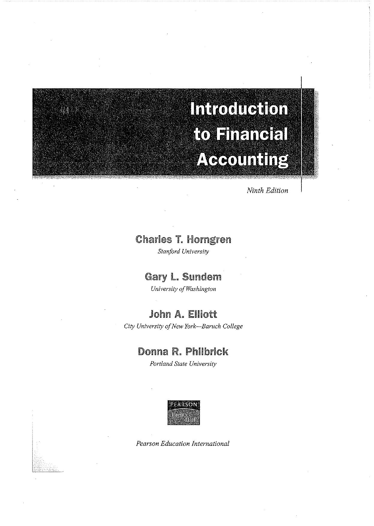 Introduction to Financial Accounting by Unknown