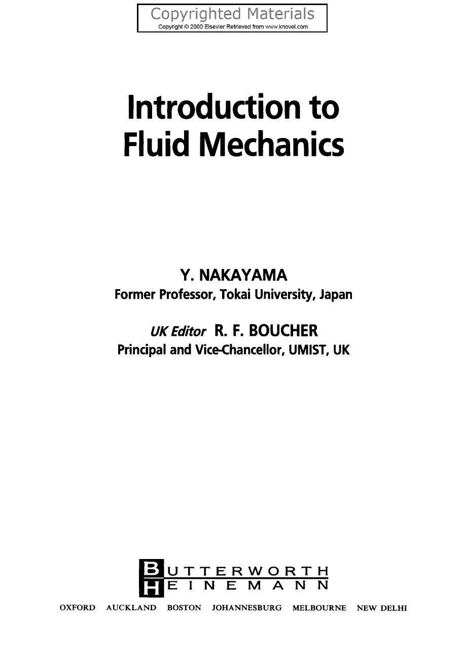 Introduction to Fluid Mechanics by Nakayama Y.; Boucher R.F