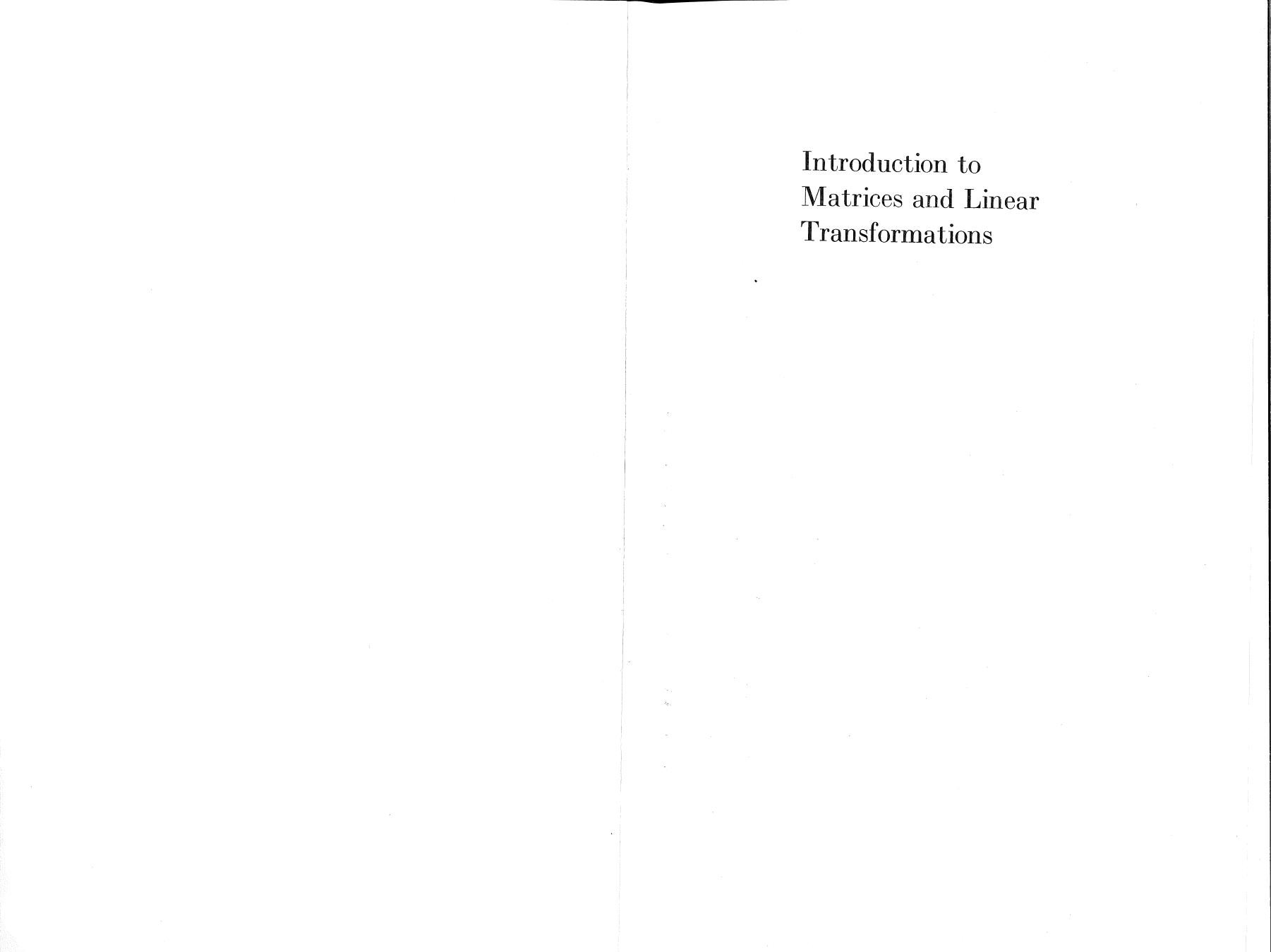 Introduction to Matrices and Linear Transformations by Daniel T. Finkbeiner II