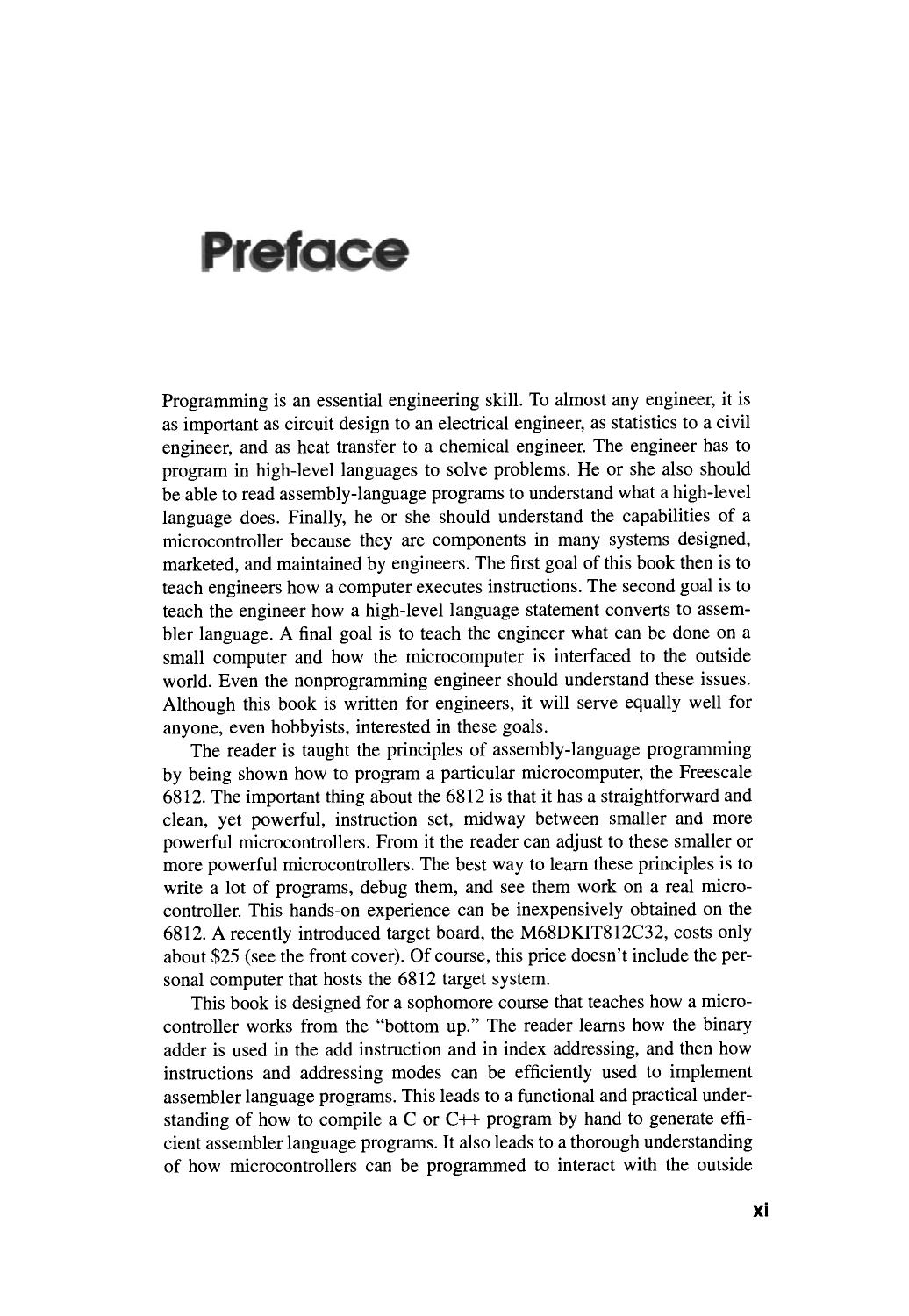 Introduction to Microcontrollers. Architecture, Programming, and Interfacing for the Freescale 68HC 12 by G.J. Lipovski (Auth.)