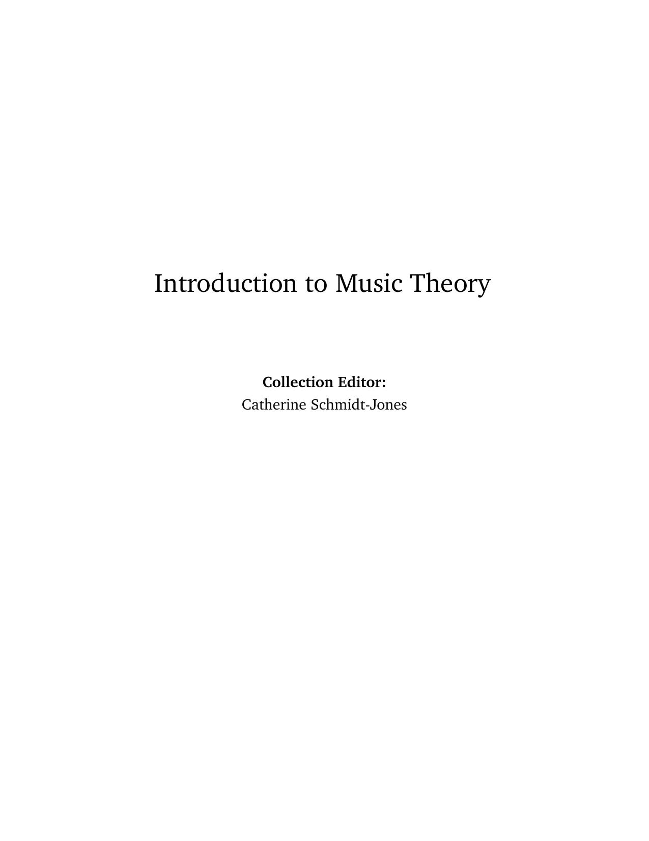 Introduction to Music Theory by Schmid-Jones Catherine Jones Russel