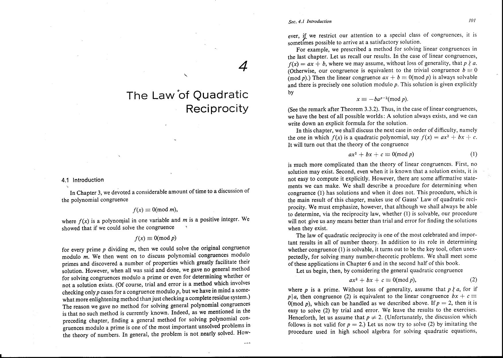 Introduction to Number TheoryChapters4,7,8,9 by William W. Adams Larry Joel Goldstein